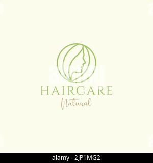 estetica donne cerchio capelli logo design Illustrazione Vettoriale