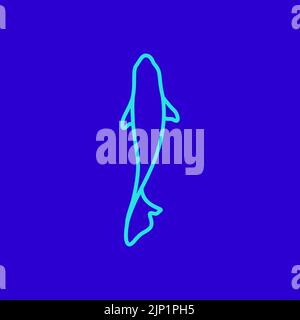 disegno astratto del logo dell'acquario di pesci Illustrazione Vettoriale