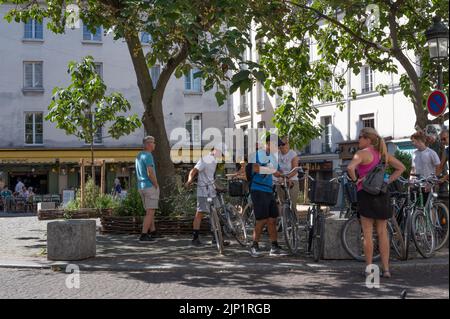 Piazza contrescarpe, Parigi, Francia Foto Stock