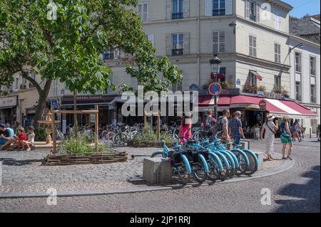 Piazza contrescarpe, Parigi, Francia Foto Stock