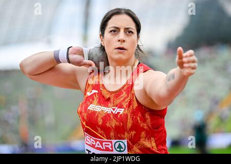 Monaco, Germania. 15th ago, 2022. MUNCHEN, GERMANIA - 15 AGOSTO: Maria Belen Toimil di Spagna in gara nel Women's Shot messo ai Campionati europei Monaco 2022 all'Olympiastadion il 15 agosto 2022 a Monaco, Germania (Foto di Andy Astfalck/BSR Agency) Credit: Orange Pics BV/Alamy Live News Foto Stock