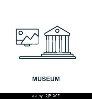 Icona linea museo. Monocromatico semplice Museo contorno icona per modelli, web design e infografica Illustrazione Vettoriale