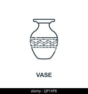 Icona linea vaso. Icona monocromatica di contorno Vase semplice per modelli, web design e infografiche Illustrazione Vettoriale