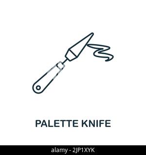 Icona linea coltello tavolozza. Icona monocromatica Simple palette Knife Outline per modelli, web design e infografiche Illustrazione Vettoriale