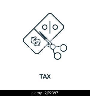 Icona della riga IVA. Icona monocromatica di contorno fiscale semplice per modelli, web design e infografiche Illustrazione Vettoriale