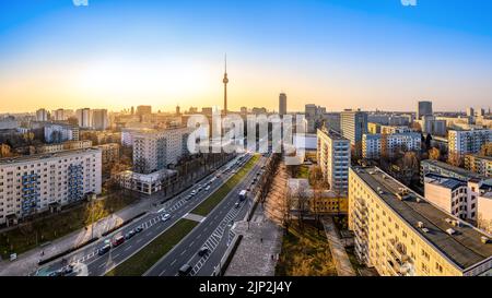 berlino, karl marx-allee, karl-marx-allees Foto Stock