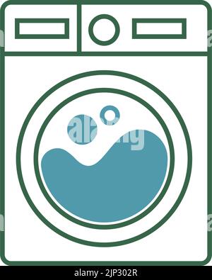 Lavanderia, lavaggio vestiti icona logo illustrazione t Illustrazione Vettoriale