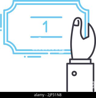 1st icona della linea del premio, simbolo del contorno, illustrazione vettoriale, segnale concettuale Illustrazione Vettoriale