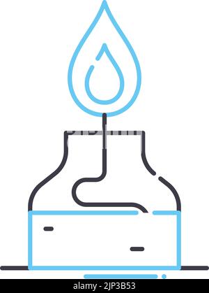 icona linea bruciatore, simbolo di contorno, illustrazione vettoriale, segnale concettuale Illustrazione Vettoriale