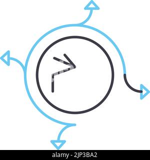 icona della linea dei principi agile, simbolo del contorno, illustrazione vettoriale, simbolo del concetto Illustrazione Vettoriale