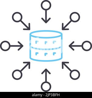 icona della linea aggregata, simbolo di contorno, illustrazione vettoriale, simbolo concettuale Illustrazione Vettoriale
