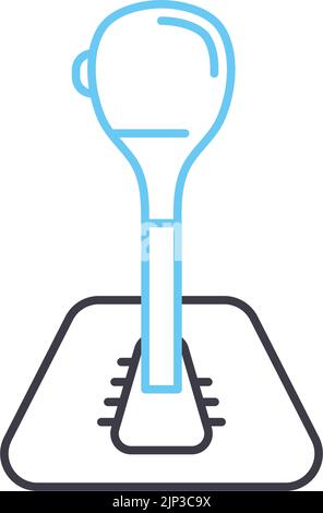 icona della linea del cambio automatico, simbolo di contorno, illustrazione vettoriale, segnale concettuale Illustrazione Vettoriale