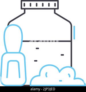 icona della linea di scrubbing del corpo, simbolo di contorno, illustrazione vettoriale, simbolo concettuale Illustrazione Vettoriale