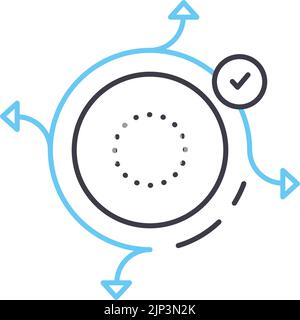 icona con linea di manifesto agile, simbolo di contorno, illustrazione vettoriale, segnale concettuale Illustrazione Vettoriale