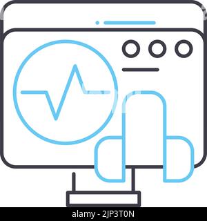 icona della linea dell'audiogramma, simbolo di contorno, illustrazione vettoriale, simbolo concettuale Illustrazione Vettoriale