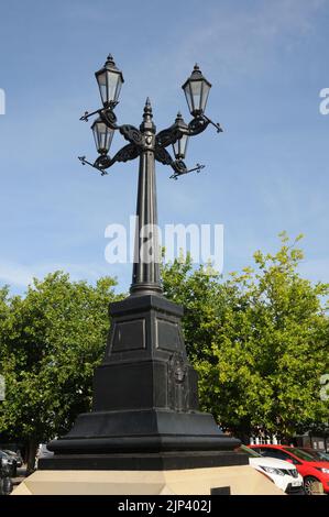 La colonna, Piazza del mercato, St Neots, Cambridgeshire Foto Stock