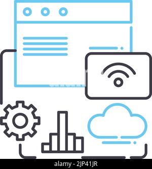 icona della linea di interfaccia del programma applicativo, simbolo di contorno, illustrazione vettoriale, simbolo concettuale Illustrazione Vettoriale