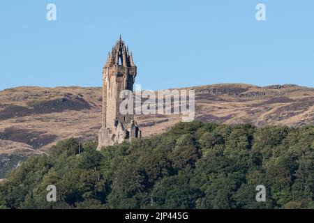 Wallace Monument, Dumyat e le colline di Ochil, Stirling, Scozia, Regno Unito Foto Stock