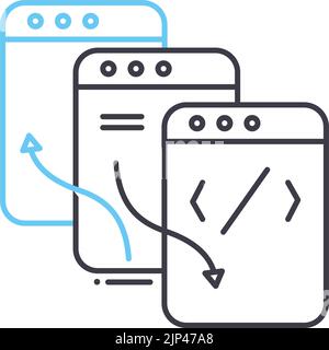 icona della linea del framework agile, simbolo del contorno, illustrazione vettoriale, simbolo del concetto Illustrazione Vettoriale