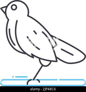icona della linea di uccello, simbolo del contorno, illustrazione vettoriale, simbolo del concetto Illustrazione Vettoriale