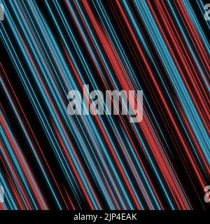 Linee diagonali a strisce luminose strisce neon con movimento astratto colorato e luminoso e linee di velocità su sfondo nero per sfondi Foto Stock