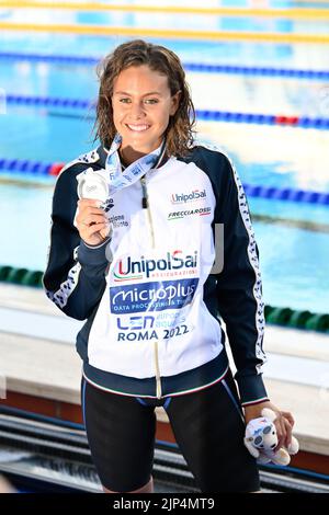 Roma, Italia. 15th ago, 2022. Martina Carraro (ITA) durante i Campionati europei di Aquatics Roma 2022 al Foro Italico il 15 agosto 2022. Credit: Independent Photo Agency/Alamy Live News Foto Stock