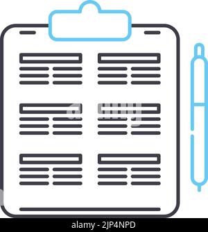 icona della linea di bilancio, simbolo del contorno, illustrazione vettoriale, simbolo del concetto Illustrazione Vettoriale