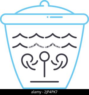 oggetti antichi icona a linee, simbolo di contorno, illustrazione vettoriale, simbolo concettuale Illustrazione Vettoriale