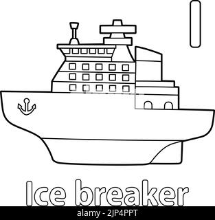 Ice Breaker Alphabet ABC colorazione pagina i Illustrazione Vettoriale