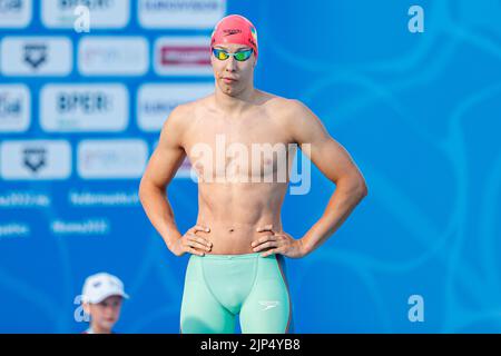 ROMA, ITALIA - 15 AGOSTO: Volodymyr Lisovets di Ucraina durante il 50m° periodo di astinenza maschile all'European Aquatics Roma 2022 allo Stadio del Nuoto il 15 agosto 2022 a Roma (Foto di Nikola Krstic/Orange Pictures) Foto Stock