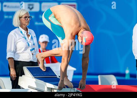 ROMA, ITALIA - 15 AGOSTO: Volodymyr Lisovets di Ucraina durante il 50m° periodo di astinenza maschile all'European Aquatics Roma 2022 allo Stadio del Nuoto il 15 agosto 2022 a Roma (Foto di Nikola Krstic/Orange Pictures) Foto Stock