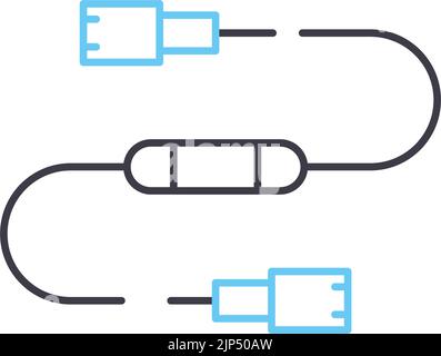 icona della linea tecnologica di collegamento, simbolo di contorno, illustrazione vettoriale, segnale concettuale Illustrazione Vettoriale