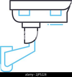 icona della linea della telecamera, simbolo del contorno, illustrazione vettoriale, segnale concettuale Illustrazione Vettoriale