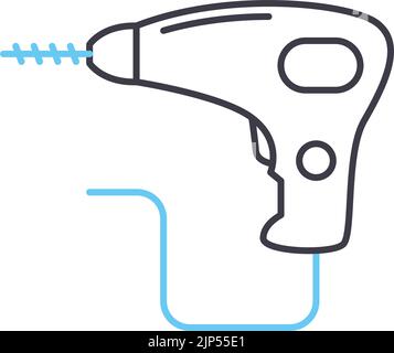 icona della linea di perforazione, simbolo del contorno, illustrazione vettoriale, segnale concettuale Illustrazione Vettoriale