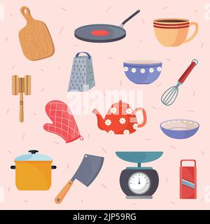 Set di utensili da cucina Illustrazione Vettoriale