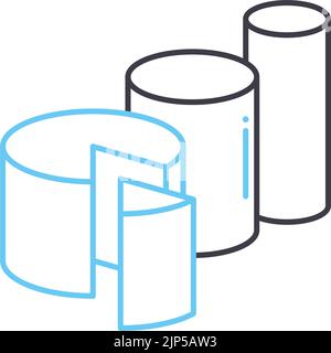 icona della linea del diagramma d, simbolo del contorno, illustrazione vettoriale, simbolo del concetto Illustrazione Vettoriale