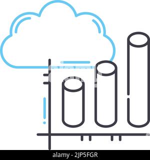icona della linea del grafico, simbolo del contorno, illustrazione vettoriale, simbolo del concetto Illustrazione Vettoriale