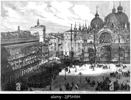 The Illustrated London News 1866 - Truppe italiane in piazza San Marco 19 ottobre Foto Stock
