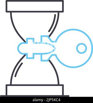 icona della linea di controllo del tempo effettivo, simbolo di contorno, illustrazione vettoriale, segnale concettuale Illustrazione Vettoriale