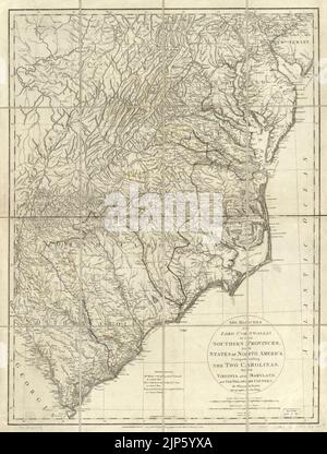 I porti di Lord Cornwallis nelle province meridionali, ora stati del Nord America; comprendono le due Caroline, con Virginia e Maryland, e le contee del Delaware. Foto Stock