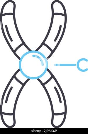 icona della linea cromosomica, simbolo di contorno, illustrazione vettoriale, simbolo concettuale Illustrazione Vettoriale