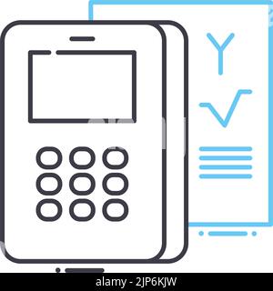 icona della linea di calcolo, simbolo del contorno, illustrazione vettoriale, simbolo del concetto Illustrazione Vettoriale