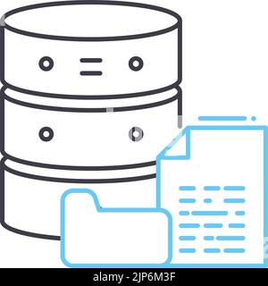 icona della linea del database, simbolo di contorno, illustrazione vettoriale, simbolo concettuale Illustrazione Vettoriale