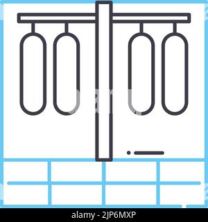 icona della linea del riscaldatore elettrico, simbolo di contorno, illustrazione vettoriale, segnale concettuale Illustrazione Vettoriale