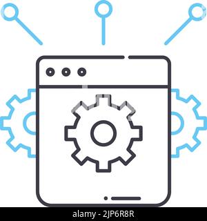 icona della linea di sviluppo, simbolo del contorno, illustrazione vettoriale, simbolo del concetto Illustrazione Vettoriale