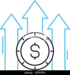 icona della linea delle aspettative aziendali, simbolo di contorno, illustrazione vettoriale, segnale concettuale Illustrazione Vettoriale