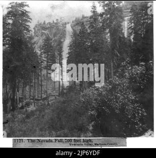 Il Nevada Fall, 700 metri di altezza, Yosemite Valley, Mariposa County Foto Stock