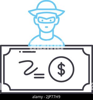 controllare l'icona della linea antifrode, il simbolo del contorno, l'illustrazione del vettore, il simbolo del concetto Illustrazione Vettoriale