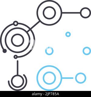 icona della linea di complessità dei dati, simbolo di contorno, illustrazione vettoriale, simbolo concettuale Illustrazione Vettoriale