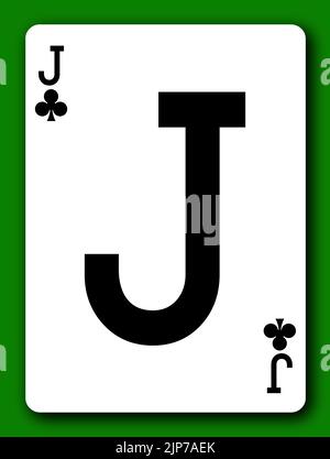 Carta da gioco Jack of Clubs con tracciato di ritaglio per rimuovere sfondo e ombra Foto Stock